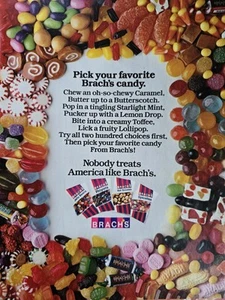 Brachs Candy Jelly Beans Royals Nut Goodies Spicettes 1984 anuncio de colección - Imagen 1 de 1