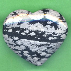 Große Schneeflocke Obsidian Stein Quarz Kristall Herz Reiki / Kristall Heilung (38P) - Bild 1 von 3