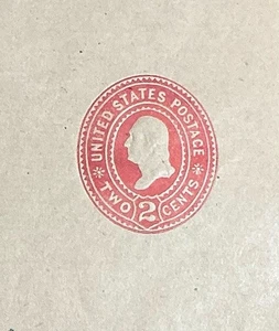 US Scott W366 2 cent Carmine Washington Entire Wrapper Cut Corner - Picture 1 of 2