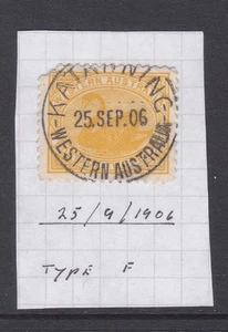 1902-05 BLACK SWAN 2d PRE-DECIMAL STAMP CDS 25SEP06 KATANNING W.A. VFU #20 - Picture 1 of 2