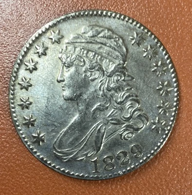 MEDIO DÓLAR BUSTO TAPADO PLATA 1829 Foto 1 de 4