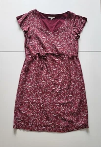 White Stuff Kleid Pflaume Libelle Viskose UK12 - Taille zum Binden V-Ausschnitt - Bild 1 von 7