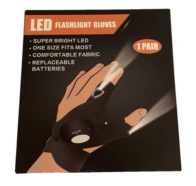 Guantes linterna LED negros nuevos en caja 1 par sistema operativo manos libres Foto 1 de 2