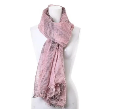 Faliero Sarti Mezcla Seda Estola Patrón Cuadros Rosa Italia Foto 1 de 4