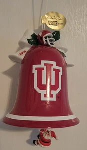 2005 Danbury Mint Indiana Hoosiers Christmas Bell Ornament w/ Hanging Santa RARE - Bild 1 von 11