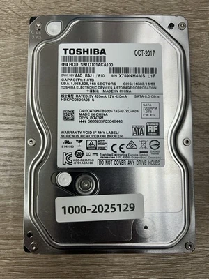 Toshiba DT01ACA100 1 TB Dell 0CW76M 3.5" SATA III 3.5 in Desktop Hard Drive - Image 1 of 2
