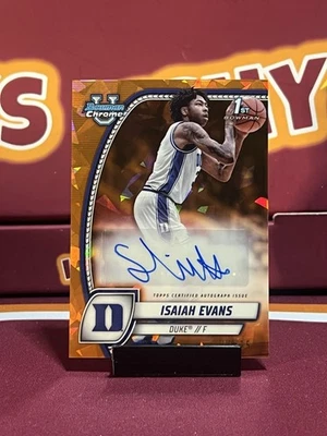 2024 Bowman U Chrome Sapphire Edition Prospect Orange /25 Isaiah Evans #27 Auto - image 1 of 2