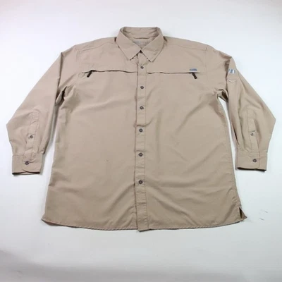 Drake Performance Fishing Shirt Mens Large Tan Vented Outdoor READ - Image 1 of 4