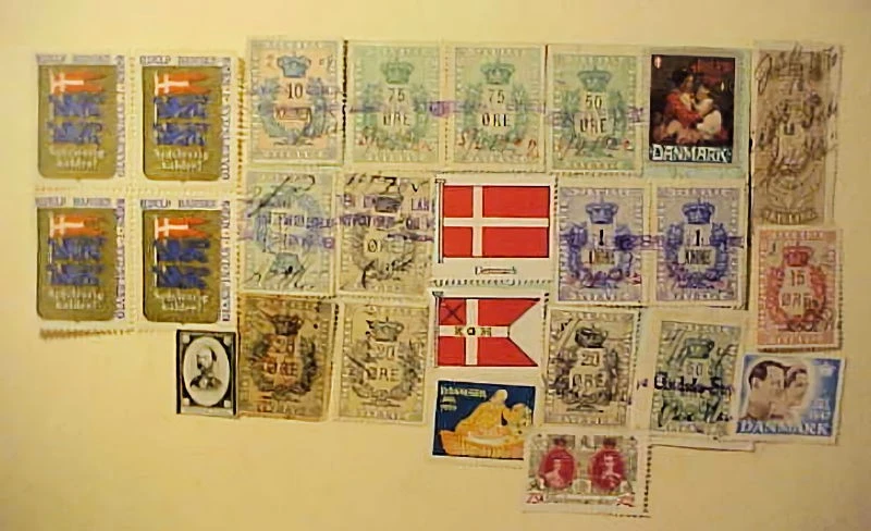 DENMARK  12 MOSTLY DIFF. REVENUES also 4 DIFF. CHRISTMAS SEALS - Image 1 of 1