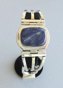 Armband 0,925 Sterlingsilber & blauer Sodalith 3,67 oz (104 g) Taxco, Mexiko - Bild 1 von 12