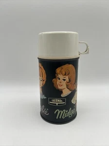 Lonchera de metal Barbie Skipper Midge 1965 marca Thermos con licencia con tapa blanca de colección - Imagen 1 de 21