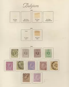 BRIEFMARKEN BELGIEN - Komplette Ausgabe 1884, auf Albumseite - #/* - Bild 1 von 1