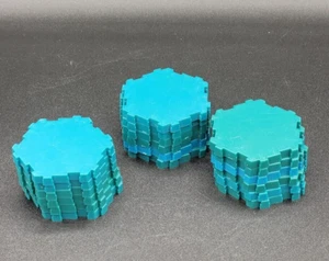 Heroscape Terrain 18 Matte Teal Blue Water Tiles No Sparkle - Picture 1 of 7