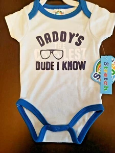 UNISEX INFANT SWEET & SOFT DADDY'S THE COOLEST DUDE SIZE 3-6 MONTHS BODYSUIT NWT - Picture 1 of 11