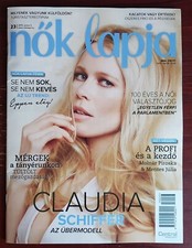 CLAUDIA SCHIFFER on front cover & article pages Hungarian Magazine, June 2019.