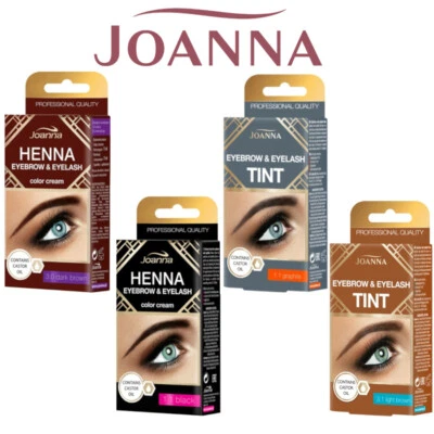 Joanna Henna Tint Black Brown Cream Eyebrow Eyelash Full Dye Lash Kit SET 15ml - Image 1 of 4