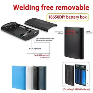 Dual USB Power Bank Case 3*18650 Battery Box DIY Shell Kit Weldingfree Removable - Picture 1 of 17