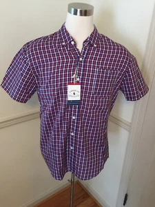 NWT Men American Regatta Club Check Short Sleeve S/S Pocket Button Shirt XL - Picture 1 of 5