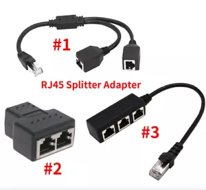 1 bis 2/3 Wege RJ45 Splitter Adapter CAT 7 6 5 LAN Ethernet Kabel Stecker - Bild 1 von 13
