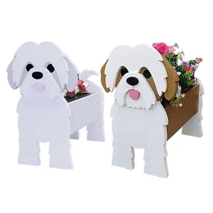 Cute Animal Shaped Flower Planter PVC Pet Dog Potted Garden Yard Decoration - Picture 1 of 12