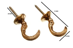 Vorhang Raffhalter Haken Ägyptische Massives Messing 45mm - 20 Paar - Picture 1 of 1