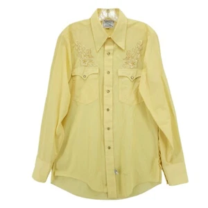 Camisa H Bar C California Ranchwear Amarilla Bordada Western Snap Rodeo 15.5-35 - Imagen 1 de 11