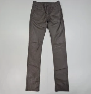Emporio Armani Womens Coated Jeans Brown W25 L34 Low Rise Stretch New Mischa - Picture 1 of 13
