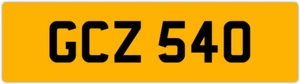 GCZ 540 G 3x3 DATELESS PRIVATE NUMBER PLATE GAZ GAV GEO GUS GUY GRACE GEM GED GS - Picture 1 of 1