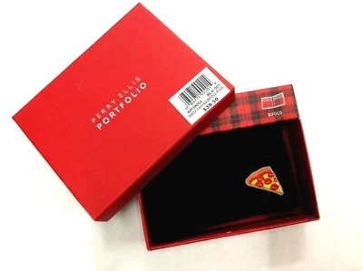Perry Ellis Men's Emoji Canvas Bifold Pizza Wallet, Black in Box WP39002 - Image 1 of 2