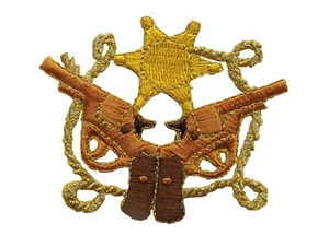 #3060 2-3/4" Western Cowboy Gun,Star,Rope Embroidery Iron On Applique Patch - Picture 1 of 1