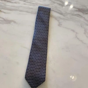 HERMES Necktie Tie Navy all pattern 100% Silk made in France F0524 - Picture 1 of 24