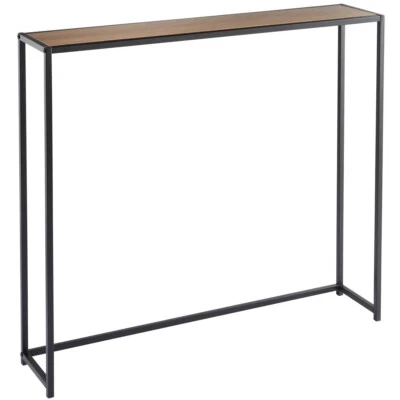 Console Table with Black Leg & Wooden Shelf Furniturer Radiator Console Table - Image 1 of 4