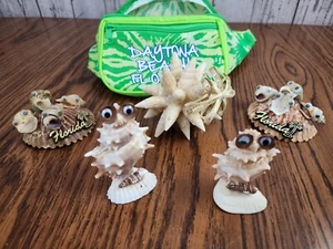Seashell Souvenirs Florida Decor & Daytona Beach Lime Green Fanny Pack Great Set - Picture 1 of 13
