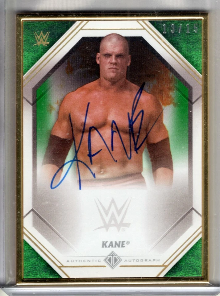 2021 Topps WWE Transcendent Auto KANE Gold Framed AUTOGRAPH 13/15 Green SP - Image 1 of 1