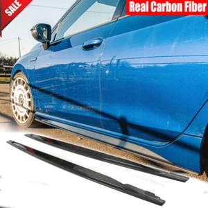 Real Carbon Fiber Side Skirt Extension Lip for Volkswagen MK8 Golf R 2021-2023 - Picture 1 of 12