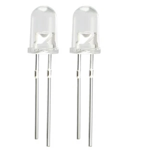 50pcs 5mm Dia White Round LED Diode Electronics Component Emitting Light 3-3.4V - Picture 1 of 4
