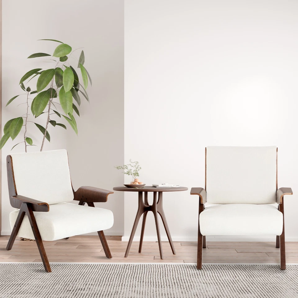 Silla Accent Mid-Century Silla Moderna, Juego de 2 Silla Chenille Contemporánea Foto 1 de 4