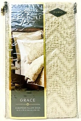 1 Count Croscill Grace Ivory 26 In X 26 In European Pillow Sham 100% Cotton - Image 1 of 2