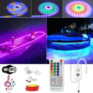 Batería de 12 V fuera de coche/barco 5 ~ 50 M/efecto de persecución de rodillos luz LED RGBIC sin adaptador - Imagen 1 de 15