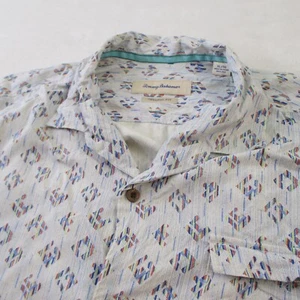 Tommy Bahama Mens Shirt XL White Multicolor Pattern Short Sleeve Button Up - Picture 1 of 6