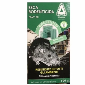 FRAP BC DIFETIALONE ESCA RODENTICIDA RESISTENTE IN TUTTI GLI AMBIENTI 300 GR. - Foto 1 di 1