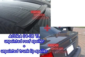 Matte Black 2004~2008 ACURA TL Sedan roof spoiler + trunk lip spoiler◎ - Picture 1 of 6