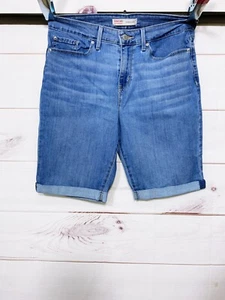 Signature By Levi Strauss & Co Womens Denim Bermuda Shorts Size 10 Blue - Picture 1 of 8