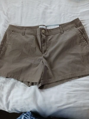 PANTALONES CORTOS LIZ CLAIBORNE, NUEVOS CON ETIQUETAS, 18 PLUS, MARRÓN, ALGODÓN Foto 1 de 3