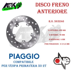 Disco Freno Anteriore per Scooter Piaggio Vespa Primavera 50 2T 2016-2017 - Imagen 1 de 2