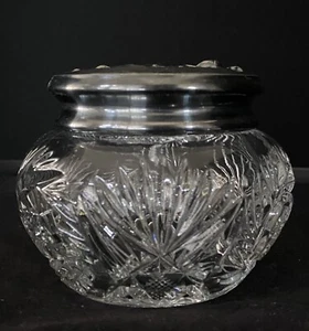 Antique Clear Cut Glass with Silverplate Lid Biscuit Jar - Picture 1 of 7