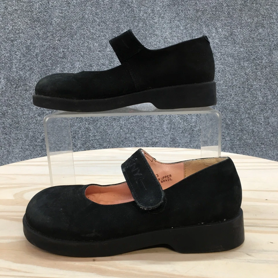 DKNY Shoes Children Girls 13 Mary Jane Black Leather Hook & Loop Casual Block - Image 1 of 4