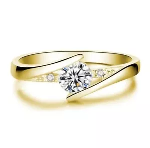 Ring Aus Edelstahl Vergoldet Damenringe Verlobungsringe Eheringe Schmuck Neu - Bild 1 von 7