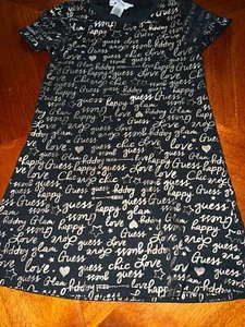 Guess Kids Dress Black With Gold Writing Size 5 - Picture 1 of 4