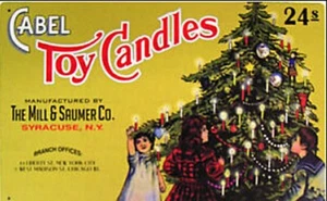 Cabel Toy Candles Lights on Christmas Tree Tin Metal Sign New Vintage Look - Picture 1 of 1